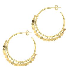 14K Gold Boho Shaker Hoop Earrings Gold Round Earrings, 14k Gold Hoop Earrings, Gold Chandelier Earrings, Fancy Earrings, Dangle Hoop Earrings, Gold Earrings Dangle, Round Earrings, Jewelry Earrings Hoops, 14kt Gold