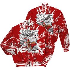 Brand Dunkare Red Taxi 12s Shirt - Sneakers Headache Graphic Luxury All Over Print Baseball Varsity Jacket Baseball Varsity Jacket, Headache, Varsity Jacket, Coats Jackets, Baseball, Sneakers, Red