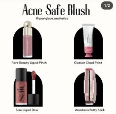 Acne Safe Blush, Acne Safe Makeup Products, Safe Makeup Brands, Dior Makeup Aesthetic, Bag Essentials Everyday, Good Makeup Products, Clean Girl Essentials, Clean Girl Hair, Girly Things Aesthetic