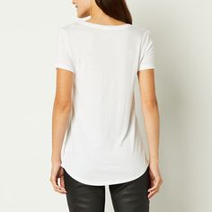 An everyday t-shirt is essential for every wardrobe to pair with everything, whether worn under a blazer or alone with jeans. This scoop-neck women's short-sleeve tee from a.n.a is made from a super-soft jersey with a curved hem for easy layering.Features: EssentialsClosure Type: Pullover HeadFit: FittedNeckline: Scoop NeckSleeve Length: Short SleeveApparel Length: 27 Inches - Back, 27.5 Inches - FrontFiber Content: 70% Rayon, 30% PolyesterFabric Description: JerseyCare: Tumble Dry, Machine Was… Cheap Scoop Neck T-shirt, White Scoop Neck T-shirt For Summer, Spring Scoop Neck T-shirt In Solid Color, Stretch Scoop Neck T-shirt For Everyday, Women’s Cheap Scoop Neck T-shirt, Scoop Neck Tee, Large Shirts, Shirt Shop, Scoop Neck