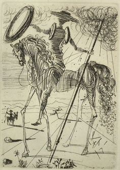 a drawing of a man riding on the back of a horse