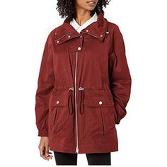 New With Tag Levi's Cinch Waist Anorak Jacket Color: Maroon A Soft Peached Finish Makes Heading Out Into Rainy Weather More Enjoyable In This Lightweight, Season-Spanning Jacket With A Cinched Waist For A Shapely Fit Great Transitional Piece - Perfect To Throw On Over Any Outfit! Front Zip Closure; Front Snap Closure Stand Collar Drawcord-Toggle Waist Front Snap-Flap Patch Pockets, Side Pockets Elasticized Cuffs Lined Machine Wash, Approx. Pit To Pit 24", Length 32" #1531/1522a Cinch Jacket, Womens Oversized Blazer, Sherpa Lined Jacket, Fitted Denim Jacket, Blazer Beige, Levis Jacket, Denim Blazer, Rainy Weather, Levi’s Jeans