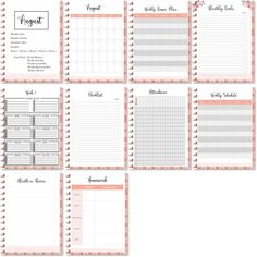 the printable planner pages are lined up and ready to be used in any organization