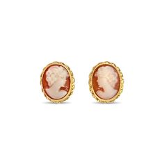 Pink Cameo Earrings 14k Yellow Gold October Gemstone, Rolex Date, Cameo Earrings, Bee Brooch, Symbolic Jewelry, Gold Locket, Vintage Cameo, Bridal Gift, Original Jewelry