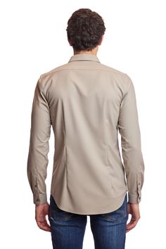 An elegant slim-fit spread collar shirt in oatmeal beige. Poly-rayon stretch gives this shirt a comfortable, yet elegant appearance that can be worn all year long. This shirt can be worn with a variety of tops and bottoms.PRODUCT DETAILS: style 6517W slim fit dress shirt spread collar printed fabric poly-rayon stretch blend dry clean only imported Fall Suit, Tops And Bottoms, Formal Pants, M 16, Slim Fit Dress, Knit Outerwear, Slim Fit Dress Shirts, Fitted Dress Shirts, Slim Fit Dresses