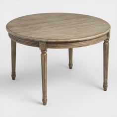 an oval wooden table with two legs and a circular top, on a white background