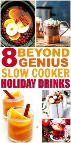 the 8 best holiday drinks to enjoy this year's holiday season, including hot chocolates, apple cider, and cranberry punch