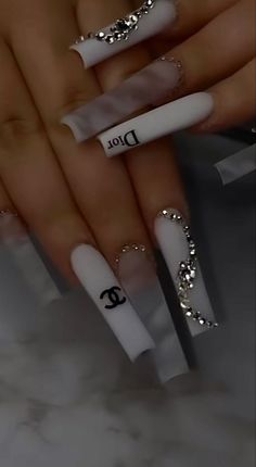 Pin by Jade🥵🌴 on nails in 2022 | Acrylic toe nails, Best acrylic nails, Nails in 2022 | Best acrylic nails, Acrylic toe nails, Long acrylic nails Dior Nails, Acrylic Toe Nails, Long Acrylic Nail Designs, Colored Acrylic Nails, White Acrylic Nails, Glow Nails, Long Acrylic Nails Coffin, Long Square Acrylic Nails