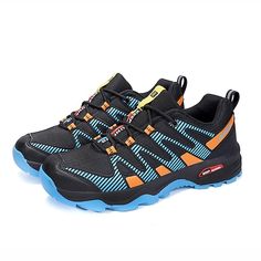 Category:Sneakers; Upper Materials:Knit; Lining Materials:Textile; Gender:Men's; Toe Shape:Round Toe; Outsole Materials:Rubber; Closure Type:Lace-up; Function:Comfortable,Slip Resistant; Listing Date:08/09/2024 Cheap Slip-resistant Running Shoes, Sneakers Online, Trail Running, Blue Orange, Outdoor Sports, Blue Black, Shoes Mens, Men's Shoes, Sport Shoes