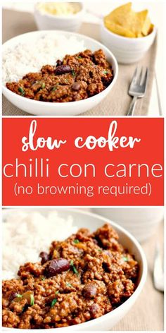 slow cooker chili con carne is an easy and delicious dinner that's ready in less than 30 minutes