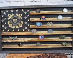 Handmade in the USA by BavarianWoodworker on Etsy Flag Coin Holder, Challenge Coin Display Case, American State Flags, Army Challenge Coins