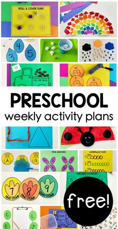 this is a collage of preschool and pre - school activities that are great for learning numbers