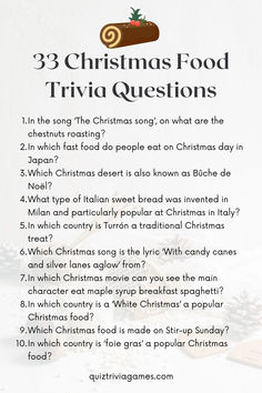 the christmas food trivia questions