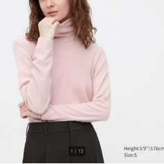 Brand New In Packaging Uniqlo Size Xl Pink Turtleneck Long Sleeve Top Heattech Bust Measurement: 92-98 Cm Purchased In Japan Winter Casual Uniqlo Tops, Uniqlo Long Sleeve Workwear Tops, Uniqlo Long Sleeve Tops For Work, Frozen Fabric, Uniqlo Heattech, Uniqlo Shirt, Pink Turtleneck, Leg Of Mutton Sleeve, Uniqlo Tops