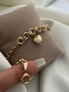 "ITEM DETAILS ❆All our jewelry are hand made with Love. ❆Material: 14K Gold ( 585). ❆Available colors: Gold, Rose Gold, White Gold. ❆Available Sizes: Look Size Option (Contact for different sizes) ❆Each item is made to order ❆ DO YOU LIKE THIS BRACELET? ❆ You can get more information about it below but if you have any questions, just click the \"Message Sergen Vural \" button and I will be very happy to hear from you ☺ PACKAGING ❆Comes ready to gift in a beautiful jewelry box. ❆It comes with a s Luxury Elegant Nameplate Bracelet, Elegant Luxury Chain Bracelet With Heart Charm, Luxury Gold Charm Bracelet With Logo, Luxury White Gold Polished Charm Bracelet, Luxury Vintage Charm Bracelet For Gift, White Gold Key Heart Bracelet Women, Luxury Heart Bracelet As A Gift, Luxury Heart Charm Bracelet Gift, Classic Heart Shaped Chain Bracelet As Gift