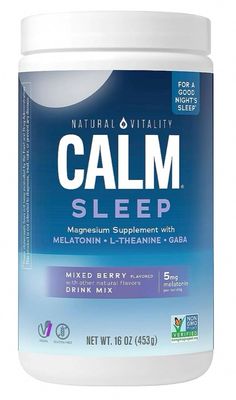 Amazon.com: Natural Vitality Calm Sleep, Melatonin & Magnesium Citrate, Sleep Aid Drink Mix, GABA, Aid, Vegan, Gluten Free Non-GMO, Mixed Berry, 16 Oz : Health & Household Magnesium Citrate, Sleep Aid, Go To Bed, Mixed Berries, Non Gmo, Mixed Drinks, Vegan Gluten Free, Berry