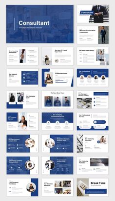 an image of a bunch of blue and white powerpoint presentation slideshow templates