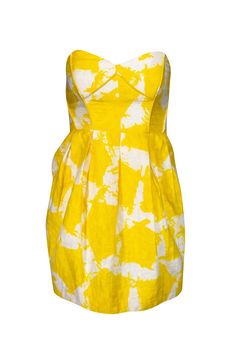 Current Boutique-Shoshanna - Yellow Floral Strapless Dress Sz 4 Yellow Frock, Short Black Cocktail Dress, Cocktail Dress Yellow, Floral Strapless Dress, Strapless Summer Dress, Strapless Floral Dress, Short Cocktail Dress, Short Dresses Casual, Yellow Floral