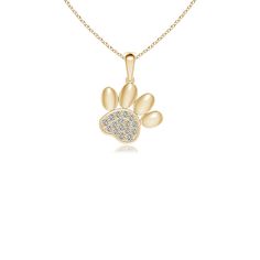 Featuring an adorable dog paw print design, this diamond pendant is crafted in 18k yellow gold. The scintillating diamonds are encrusted in a pava setting on the lustrous paw and look exquisite. Held gracefully from a single bale, this stylish diamond paw print pendant is worth flaunting. Paw Print Pendant, Paw Print Design, Diamond Pendants, Dog Paw Print, Dog Paw, Dog Paws, Diamond Pendant, White Diamond, Round Diamond