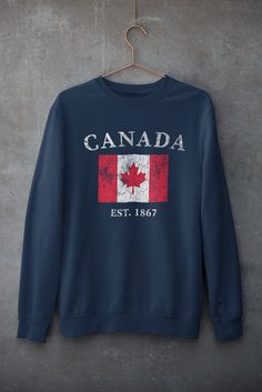 Canada Sweatshirt, Vintage Canada Gifts, Womens Canada Pullover, Mens Canada Vacation, Vintage Crewneck, Canada Souvenir, Canada Flag .: 50% Cotton 50% Polyester .: Medium-heavy fabric (8.0 oz/yd² (271.25 g/m .: Loose fit .: Sewn in label .: Runs true to size PROPER SIZING Please see photos to see a specific sizing chart for this shirt style. These shirts are unisex size, meaning they are not women's fitted shirts. If would like a more fitted look, we suggest that you size down. To get your size Cotton Crew Neck Sweatshirt With Flag Print, Canada Sweatshirt, Canada Hoodie, Canada Clothing, Canada Shirt, Canada Vacation, Fitted Shirts, Vintage Crewneck, Sweatshirt Vintage