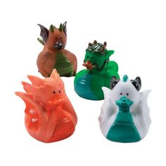 three small ceramic figurines in the shape of animals