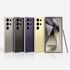 four different models of the new samsung foldable camera smartphones in various colors and sizes