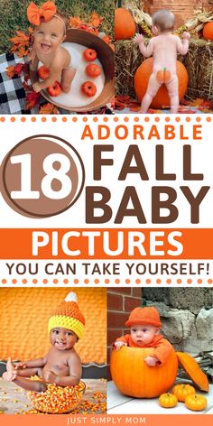 18 Cute Fall Baby Pictures That You Can Take Yourself - Just Simply Mom Fall Twin Newborn Pictures, Twin Pumpkin Pictures, Fall Picture Backdrop Ideas Diy, Fall At Home Photoshoot, Newborn Halloween Photoshoot At Home, Halloween Milk Bath Baby, Baby Halloween Photoshoot Ideas At Home, Newborn Pumpkin Photoshoot