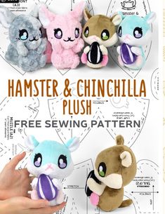 an advertisement for a stuffed animal sewing pattern