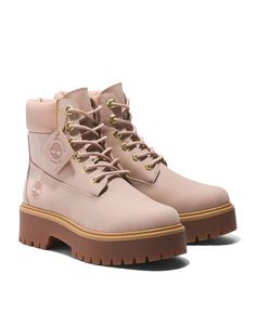 Timberland Stone Street 6-inch boots in beige | ASOS Pink Timberlands, Stone Street, All Nike Shoes, Platform Boots, 6 Inches, Nike Shoes, Light Pink, Asos, Free Delivery