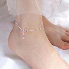 One Leg Anklet Silver, Ankle Jewellery, Leg Finger Ring, Leg Jewelry, Silver Payal, Silver Bracelet Designs