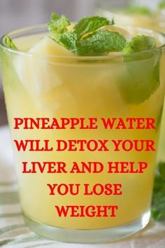 Detox Your Liver, Pineapple Water, Detox Water Recipes, Detox Drinks Recipes, Diet Drinks, Healthy Drinks Recipes, Healthy Detox, Healthy Smoothie