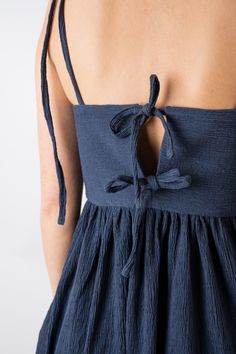 Simple Dresses To Make, Cotton Bridesmaid Dresses, Hand Made Dress, Summer Cotton Outfits, Tie Up Back Dress, Bedsheet Dress, Free Pattern Dress, Cawley Studio, Back Tie Dress