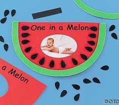 one in a melon cut out from paper