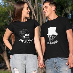 Get in the spooky spirit with our "Together Forever" matching outfits, perfect for Halloween or any fall festivities! 💀🍂 These unique, bone-chilling designs are the ultimate way to show your partner how much they mean to you. Ideal for horror movie nights, pumpkin patch visits, or just lounging around, this skeleton-inspired set is a charming gift for your significant other. No need to rattle your bones about what to wear this autumn, the "Together Forever" set has got you covered! 👻🖤 *Pleas Halloween Themed Streetwear Tops, Fall Festivities, Valentines Couple, Matching Hoodies, Couples Sweatshirts, Matching Sweatshirts, Halloween Hoodie, Fit Couples, Couples Hoodies