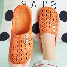 Category:Slippers,Sandals; Upper Materials:PVC; Season:Summer; Heel Type:Flat Heel; Gender:Women's; Toe Shape:Round Toe; Style:Casual,Comfort,Fashion,Minimalism; Heel Height(inch):<1; Outsole Materials:PVC; Occasion:Daily,Home,Outdoor; Closure Type:Loafer; Pattern:Solid Color; Listing Date:07/21/2023; Production mode:External procurement; 2024 Trends:Comfort Shoes,House Slippers; Foot Length:; Foot Width:; SizeChart1_ID:2:184043; Size chart date source:Provided by Supplier. Comfortable Slip-on Flip Flops For Outings, Summer Beach Flat Slip-ons, Comfortable Flat Slip-ons For The Beach, Beach Slip-ons With Cushioned Footbed And Flat Heel, Casual Orange Slip-on Mules, Summer Beach Clogs With Round Toe, Summer Slide Clogs With Non-slip Design, Non-slip Clogs For Beach In Spring, Summer Non-slip Slide Clogs