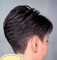 Short And Sassy Haircut, Pixie Cut Back, Jet Black Pixie Haircut, Kristen Stewart Pixie Haircut, Fine Hair Pixie Cut, Short Hair Back View, Pixie Haircut Fine Hair, Short Textured Hair, Wedge Haircut