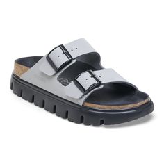 Arizona Chunky Birko-Flor Stone Coin | BIRKENSTOCK Stone Coin Birkenstock, Birkenstock Sandal, Birkenstock Styles, Calf Muscles, Birkenstock Sandals, Platform Heel, Eva Sole, Birkenstock Arizona, Metal Pins