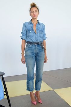 Looks Total Jeans, Jeans Trend, Looks Jeans, Look Jean, Denim Ideas, Outfit Jeans, Elegante Casual, Double Denim, Looks Street Style