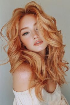 Hair Color Orange Blonde, Orange Strawberry Blonde Hair, Red Hair On Blonde, Red And Honey Blonde Hair Color, Fembot Hair, Rudy Blond, Light Red Blonde Hair, From Red Hair To Blonde, Honey Ginger Hair