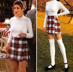 Rachel Green Outfits, Socks Outfit, 90’s Outfits, Movie Inspired Outfits, 90s Inspired Outfits, Ironman Triathlon, Clueless Outfits, Stylish Winter Outfits, Tv Show Outfits