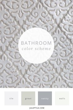 bathroom color scheme with white, gray and grey tones for the walls in this room