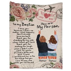 To My Bestie You Are My Person Personalized Gifts For Friends, To My Bestie, Custom Photo Blanket, You Are My Person, Mom Group, Love Mail, My Person, Rare Gifts, Custom Blanket