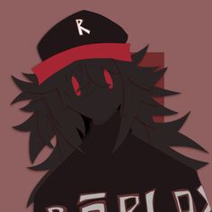 a person with long hair wearing a baseball cap and the word rad on it