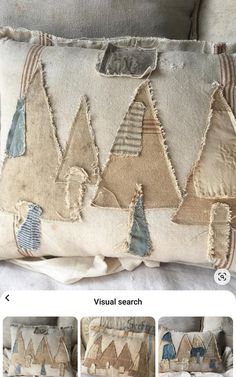 an image of a decorative pillow with different shapes and sizes on the front, back and sides