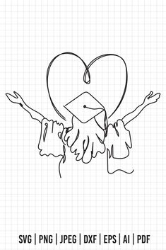 a drawing of a heart with two hands in the air