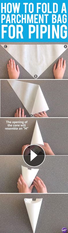 how to fold a paper origami bag for piping