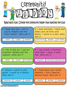 the community helper worksheet for kids to learn how to use it in their classroom