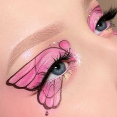 Unique Eyeshadow, Anime Eye Makeup, Butterfly Makeup, Rhinestone Makeup, Bright Makeup, Work Makeup, Unique Makeup, Eye Makeup Designs, Graphic Liner