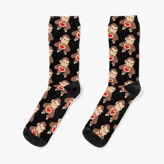 Super soft all-over printed knit socks with extra cushioning in the sole. Suitable for men and women. Curious George Is All Heart Heart Socks, Curious George, All Heart, Knit Socks, Socks For Sale, Knitting Socks, Socks, For Men, Men And Women