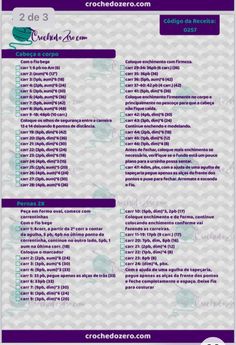 a purple and white checklist with the words,'crochedozero com '